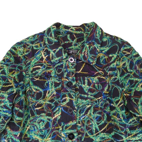 Vintage Kaktus Wearable Art Button Front Jacket Maximalist Women's Size XL‎ - Picture 3 of 8